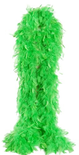 THARAHT Grün Chandelle Türkei Feder Boa 2 Yards 100g für DIY Craft Home Tanzen Hochzeit Party Halloween Kostüm Dekoration Feder Boa