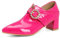 XINXINIO Loafer casual da donna con tacco a blocco e punta punta a punta, Fucsia, 46 EU