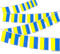 Ukrainische Flaggenschnur, 7,6 m, ukrainische Wimpelkette, Dekorationsbanner für den Innen- und Außenbereich, Terrasse, Hof, Dekoration, 25 Stück