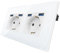 CNBINGO Glas Doppelsteckdose mit USB Ports (Max.2,1 Amp) - Zweifach Steckdose Unterputz in Weiß - Schuko Schutzkontakt Wandsteckdose mit Glasrahmen A+A-Wh