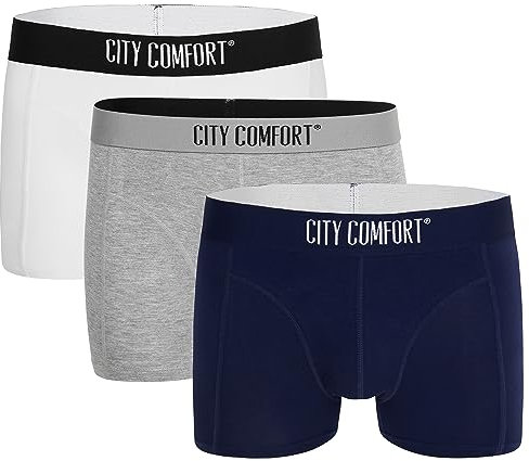 CityComfort Boxer Homme en Bambou Calecon Homme Lot 3 Boxers Homme en Fibre de Bambou Stretch Confortable sous-Vêtement Doux et Respirant Anti Transpirant Taille S-4XL (Multi, L)