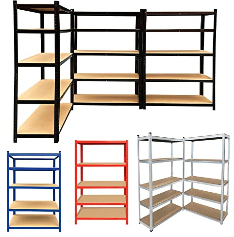 5 Tier Metal Shelf Rack Boltless Shelving Unit Garage Storage Shelves for Greenhouse Home Office Kitchen,150x75x30cm Heavy Duty Racking Shelves wtih Design Height Adjustable,Max 1653lbs Capacity