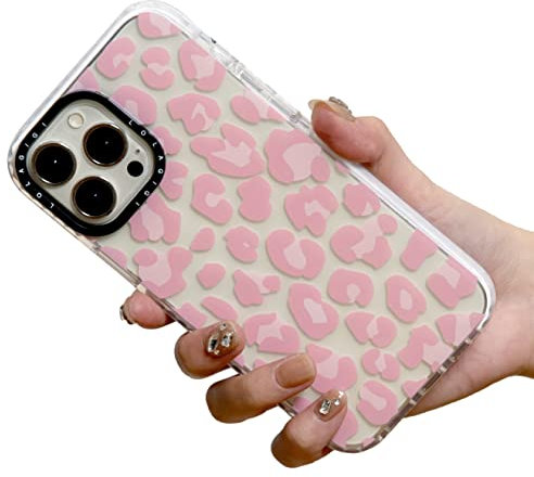 LOLAGIGI for iPhone 13 Pro Max Case for Women, Cute Pink Leopard Animal Print Girly Design Kawaii Aesthetic Cartoon Pattern for Girls Teens Soft TPU Case Cover for iPhone 13 Pro Max 6.7