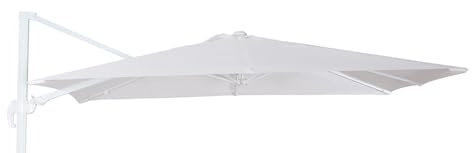 Telo di Ricambio per Ombrellone decentrato 3x3 Metri Poliestere 250gr Impermeabile con Velcro (Bianco)