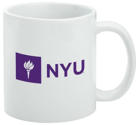 GRAPHICS & MORE Tazza da caffè in ceramica con logo della New York University, idea regalo per caffè, tè e bevande calde, 325 ml, colore bianco