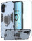 DERHAN Funda para Realme 10, Fundas Resistente​y Duradero con Cristal Templado, Carcasa Antigolpes Silicona TPU Bumper Case Cover con Soporte Anillo - Azul