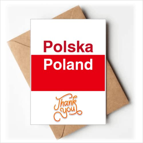 Polnische Nationalflagge, englische Dankeskarten, Umschläge, blanko Notiz