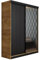KIER FURNITURE Mehrzweckschrank Malani 138 Schiebetürenschrank - Eleganter Kleiderschrank Schrank Garderobe Spiegel - Wohnzimmerschrank Schiebetüren - Craft Eiche Gold + Graphit 138x205x59 cm