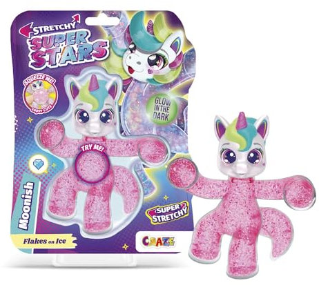STRETCHY SUPERSTARS Moonish - Glibberige & Dehnbare Sammelfiguren mit Schleimfüllung, 6 Verschiedene Charaktere zum Sammeln