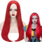 YEESHEDO Perücke Rote Damen, Lang Glatt Perücken für Frauen Natürlich Gerade Synthetische Haar Party Kostüm Cosplay Wig 24 Zoll (Rot)