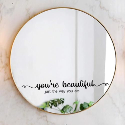 genkigold You Are Beautiful Spiegeldekal Vinyl, Autospiegel-Aufkleber, Positive Affirmationsaufkleber, Affirmationssticker für Spiegel, für Kinder, für Teenager, Badezimmeraufkleber