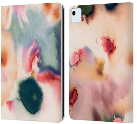 Head Case Designs Offizielle Ninola Wasserfarbe Muster Abstrakt Leder-Wallet-Hülle Kompatibel mit Apple iPad Air 11 2020/2022/2024