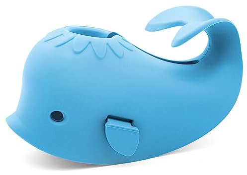 Couvercle de Robinet pour Bébé, Couvercle de Bec de Bain pour Bébé, Jouets de Sécurité en Silicone Souple, Baleine Bleue, Ajustement Universel, Rendez l'Heure du Bain de Votre Bébé Amusante