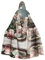berbo Tea Cups with Roses Romantic Mystical Hooded Cloak - Unisex Hooded Cloa,Perfect for Carnival Fancy Dress Cosplay, Carnival Party Cloak