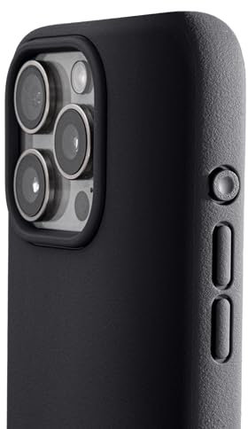 TineeOwl Magnetische Schutzhülle für iPhone 15 Pro Max – Dune-Serie, kompatibel mit MagSafe, TPU, minimalistisch, schlank/dünn, griffig mit Mikrofaserfutter, abgerundete Aktionstaste (Fast schwarz,