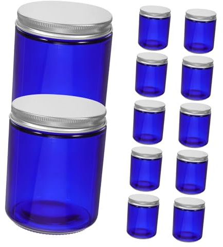 HOOTNEE 12pièces Pots à Bougie Transparent Avec Couvercles Récipients Pour Fabrication De Bougies Contenants Aromathérapie