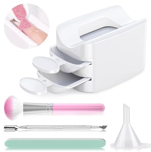 Dip Powder Nail Kit, Nail Dip Powder Tray, Dip Powder Recycling Tool for Acrylic Nail Powder Use, Nail Dipping Powder Collector for DIY French Manicure at Home