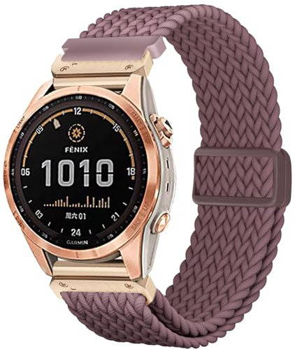 CUNUJIX Geflochtenes Armband Ersatz für Garmin Fenix 7S/ Fenix 6S/Fenix 5S/epix Pro 42mm, 20mm Quickfit Elastisch Nylon Magnetverschluss Ersatzband für Fenix 7S Solar/Fenix 6S Pro/Fenix 5S Plus