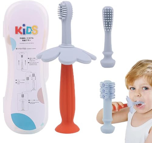 Silikon-Zahnbürste für Kinder, Zahnbürste für Kinder | Silikon-Zahnbürste für die Zahnreinigung mit weichen Borsten, Zahnbürste für die Zahnpflege zu Hause und unterwegs Po