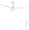 CREATE / WINDWOOD/Ventilador techo blanco con mando / 75W, Silencioso, Ø132 cm, 3 velocidades, temporizador, 2 alturas