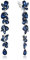 EVER FAITH Strass Kristall Ohrclips Kronleuchter Clip-on Ohrringe für Damen Braut, Art Deco Marquise Teardrop Braut lange baumeln Tropfen für Prom Blau Silber-Tone
