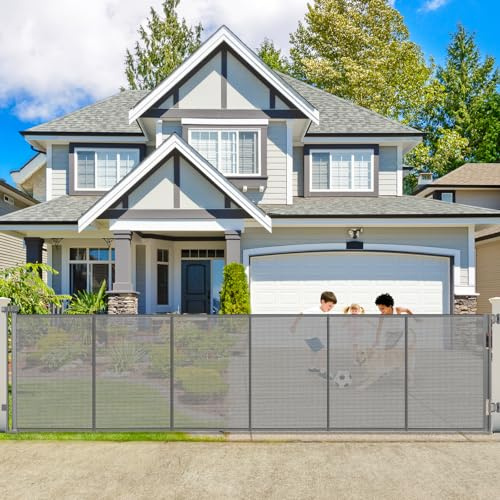 250 Extra Wide Retractable Baby Gates Outdoor Retractable Fence for Garage | 21ft Large Baby Gate Retractable Pet Gates for Wide Openings, 48 Tall Pet Gate Outdoor Retractable Gate Mesh Driveway Fence