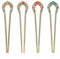 Mabor Chinesische Haarnadel，4 Stück U-Förmige Vintage Haarnadeln French Hair Pins für Damen Doppelgabel Französische Pin mit Strass Kristall French Haar Accessoire für Frauen mit Feinem Langem Haar