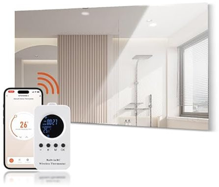 Hocosyme Infrarotheizung Spiegel 800W,Infrarot Spiegelheizung Bad mit Fernbedienung 120x60 cm,Elektroheizung mit Überhitzungsschutz - WiFi (Tuya Smart) - TÜV.