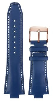 Genuine Leather Watch Strap Fit for Michael Kors Mk 8184 8729 9020 8152 9026 8296 Men WatchBand Bracelet(B Blue-rose gold pin buckle)