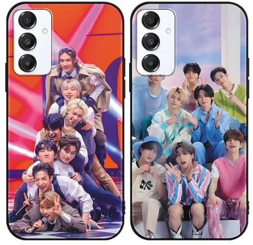 nurkorki 2 Stück Schwarz Handyhülle für Samsung Galaxy A16 5G Hülle 6,7,Kpop Stray Kids Skzoo Muster Design Aesthetic Schutzhülle für Mädchen Frauen Skz Fans Cover,Silikon TPU Stoßfest Case,Comics