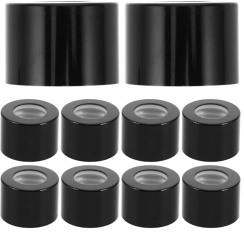 AUTSUPPL Diffuser Bottle Caps Replacement Diffuser Bottle Stoppers 24 Tooth Black Reed Caps for Fragrance Jar Lids Empty Aromatherapy Sealing 10 pack
