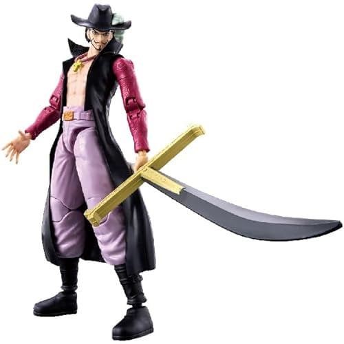 BANDAI 37053 - Figura Decorativa Mihawk de 17 cm con Licencia Oficial de una Pieza - Figura de Manga articulada - Drácula Mihawk Ojo de halcón - Juguete Infantil de 4 años y +