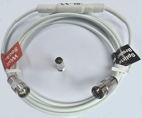 1.5m White Genuine Virgin Media IEC Quick Fit Male Push On or Over Female Isolator Extension Cable for V6 TIVO Set Top Box VIVID Fibre Super Hub Broadband Modems to 1.5 Metre