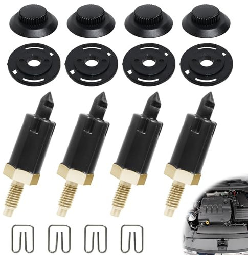 Juego de 4 Fijaciones Soporte Cubre Motor 2.0 HDI Compatible con Berlingo C4 C5 Xantia Xsara y 206 306 307 406 607 806 Viene con Abrazaderas y Pernos Negro
