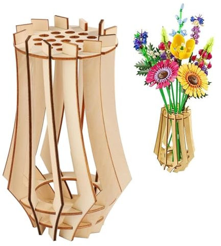 Vaso per fiori vaso in lg, puzzle in legno, per rose, fiori di ciliegio, girasole, tulipani, narcisi, loto, girasole, narcisi, decorazione per la casa, decorazione da tavolo (19 fori)