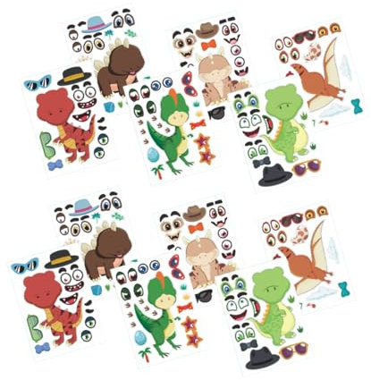 Toyvian 12blätter Dinosaurier Aufkleber Für Mädchen Lustige Tiermotive Belohnungs Und Partydekoration Für Dinosaurier-themenfeiern