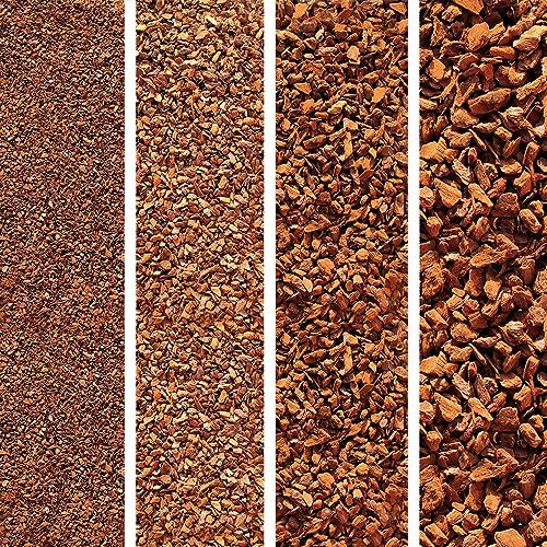 Terra Discount Premium Pinie 120 Liter | fein, mittel, grob oder extra grob | Pinienrinde: Der besondere Rindenmulch | Pinienborke als dekorativer Bodenbelag (extra-grob)