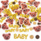 100 Stück Babyparty Deko Konfetti, Bär Baby Shower Tischdeko, Babyparty Streudeko Mädchen Junge für Gender Reveal Party Deko Taufe Kommunion