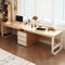 GAOCUNBING Computer Desk, Double Workstation Desk with Drawers, Wood Writing Table Modern Double Office Desk, Extra Long Computer Desk for Home Office (Wood, 240cm/94.5in)