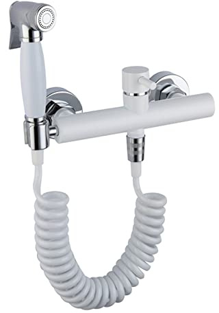 Robinet de lavabo, Robinet bidet Set chaud et froid chrome chrome robinet de coin de douche Hygiénique tête de douche hygiénique lave-auto pulvérisateur pulvérisateur aérographe Pour lavabo, meuble-la