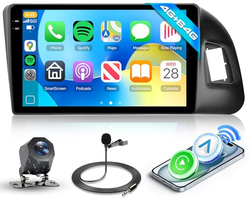 Hodozzy 4G+64G Autoradio für Audi Q5 2010-2018 Android 9 Zoll InCell Touchscreen GPS Navi Carplay Wireless Android Auto, Radio 2 Din Bildschirmo für Audi Q5 Bluetooth DSP WiFi FM RDS Rückfahrkamera