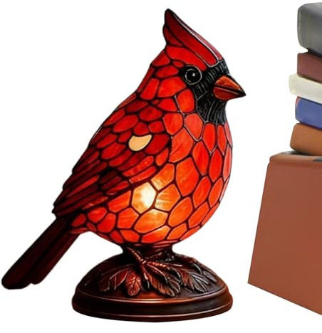 Lampen In Tierform Für Erwachsene | Beleuchtete Laterne Rote Statue,Harz Vogel Schreibtischlampe | für Wohnzimmer Schlafzimmer Zuhause Küche Theke Bücherregal Studentenwohnheim Wohnung