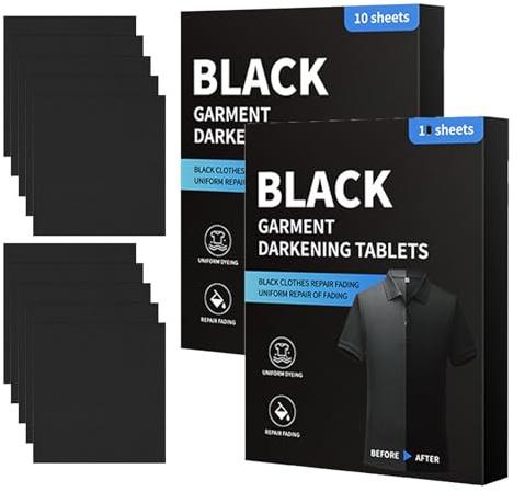 Intensiv-Schwarz Tücher - 2 Set Wäsche Schwarz Tücher | Färbetücher Ultra-Schwarze | Farbauffrischung & Pflege für Schwarze Kleidung | Hochwertiger Textilfarbe | Rückstandsfreie | Gegen Verblassungen
