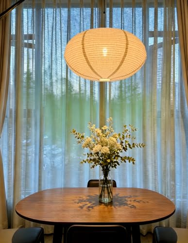 Lampenschirm Leinen oval lampenschirm hängelampe 50 cm Kann Papierlaternen ersetzen minimalistischer Stil Boho-Stil Leinen für Schlafzimmer Wohnzimmer Flur Dekoration