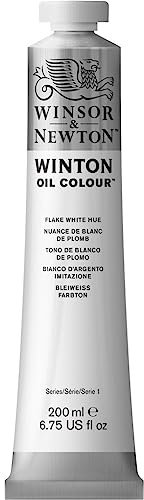 Winsor & Newton 1437242 Winton, feine hochwertige Ölfarbe - 200ml Tube mit gleichmäßiger Konsistenz, Lichtbeständig, hohe Deckkraft, Reich an Farbpigmenten - Blei - Weiß Farbton