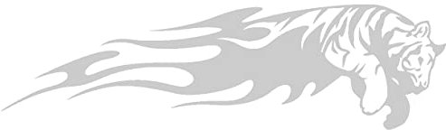 Samunshi® Tribalaufkleber Tiger Autoaufkleber Motiv 619 10 x 2,8cm silbermetalleffekt