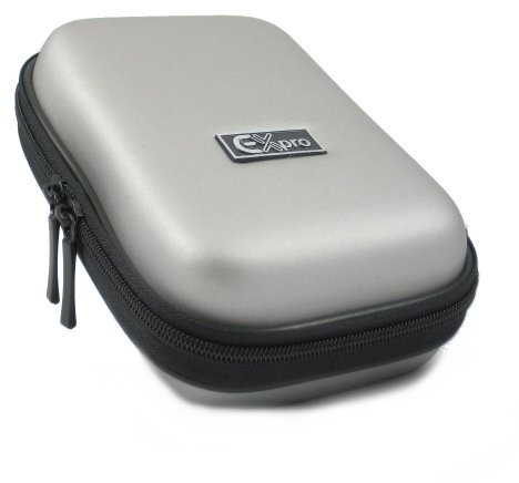 Ex-Pro® Silver Hard Clam Shock proof water resistant Digital Camera Case Bag CR9153C for Canon Powershot / Ixus A30, A80, A95, A310, A410, A420, A430, A450, A460, A470, A510, A520, A560, A580, A590 IS, A640, A720 IS, A810, A1300, A2300, A2400 IS, A3400 IS, A4000 IS, S80, SX110 IS, SX150 IS, SX210 IS, SX220 HS, SX230 HS