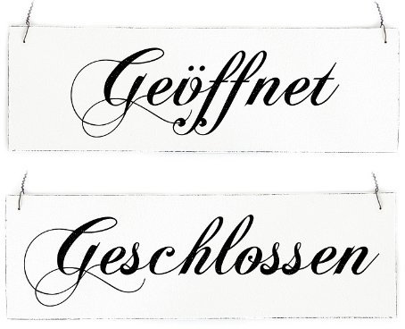 Interluxe Vintage Shabby Schild Türschild GEÖFFNET GESCHLOSSEN Wendeschild Holzschild Landhaus
