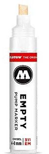 Molotow One4All 311EM Leermarker mit patentiertem Flowmaster™-Pumpventil und 4-8 mm Keilspitze