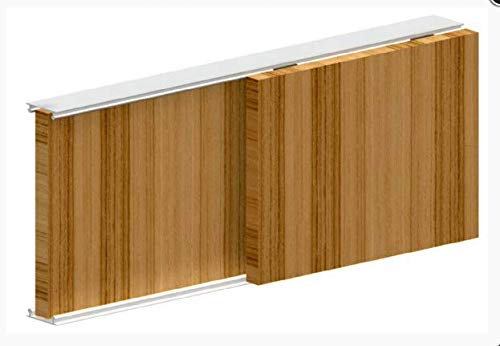 A3 Wardrobe Sliding 2 Door System for 18mm MDF with Profile Handles. 1800mm Track